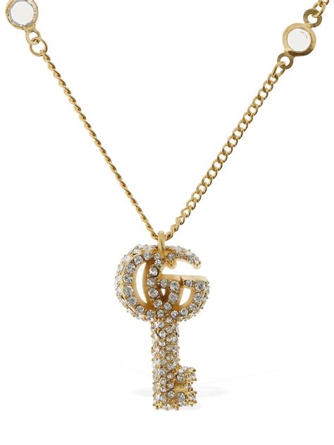 double g key ring with crystals gucci|gucci chain pendant.